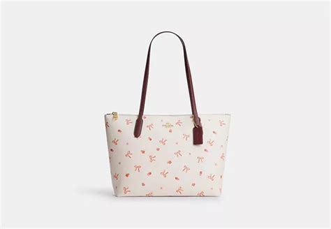 coach outlet bow bag|coach zip top tote.